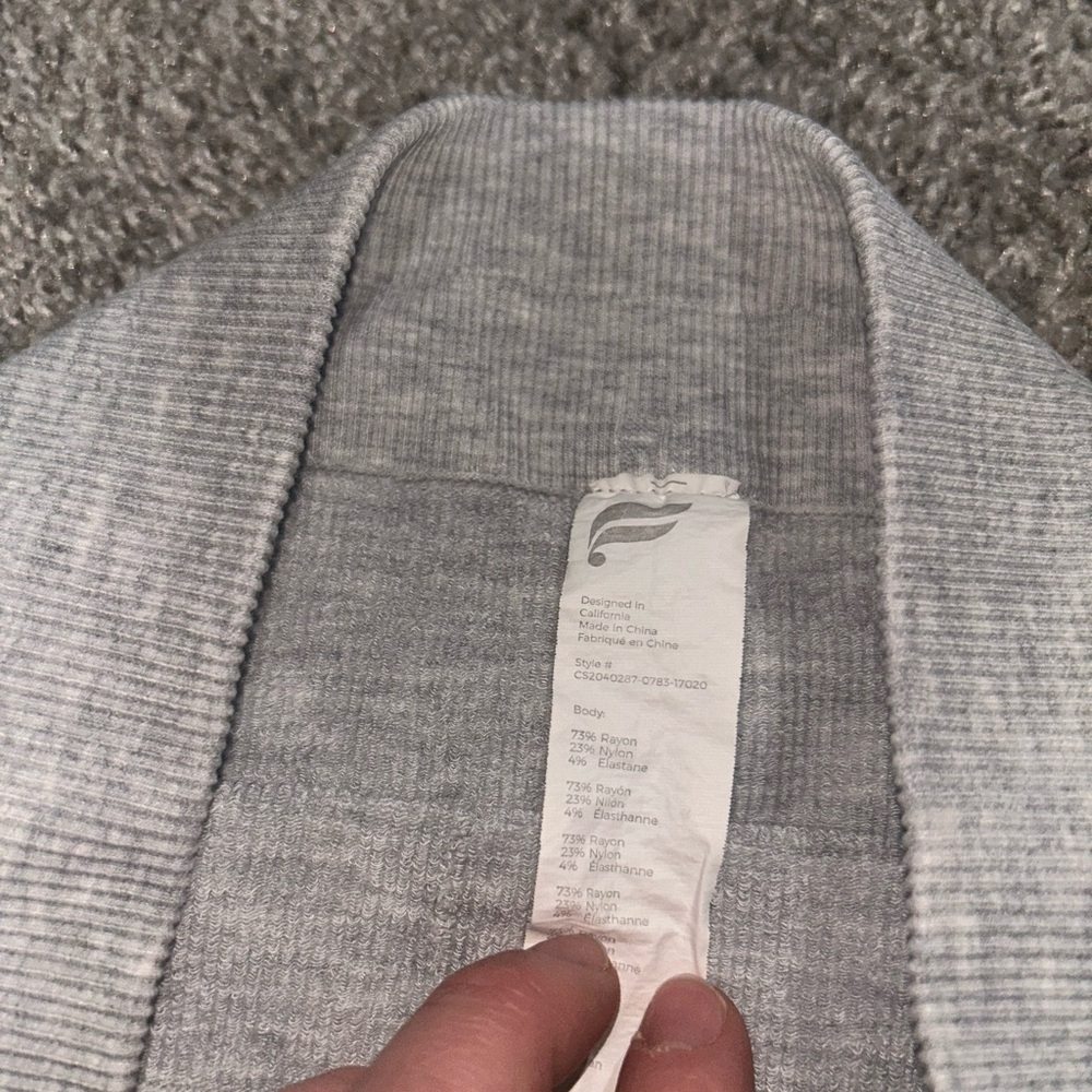 Fabletics Gray Ribbed Biker Shorts - Picture 5 of 5